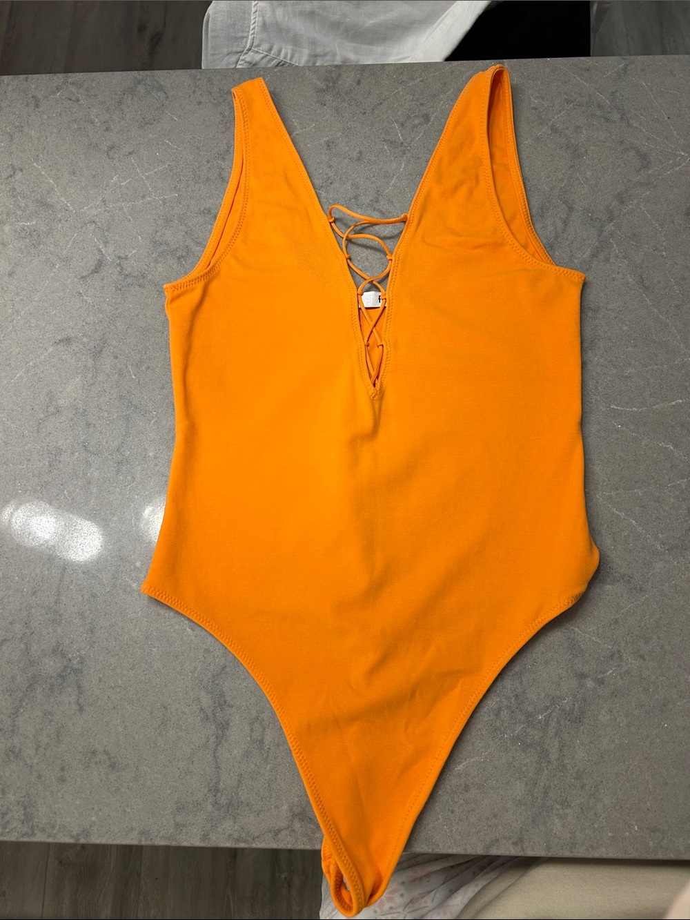 Wilfred Orange Lace-Up V-Neck Bodysuit
